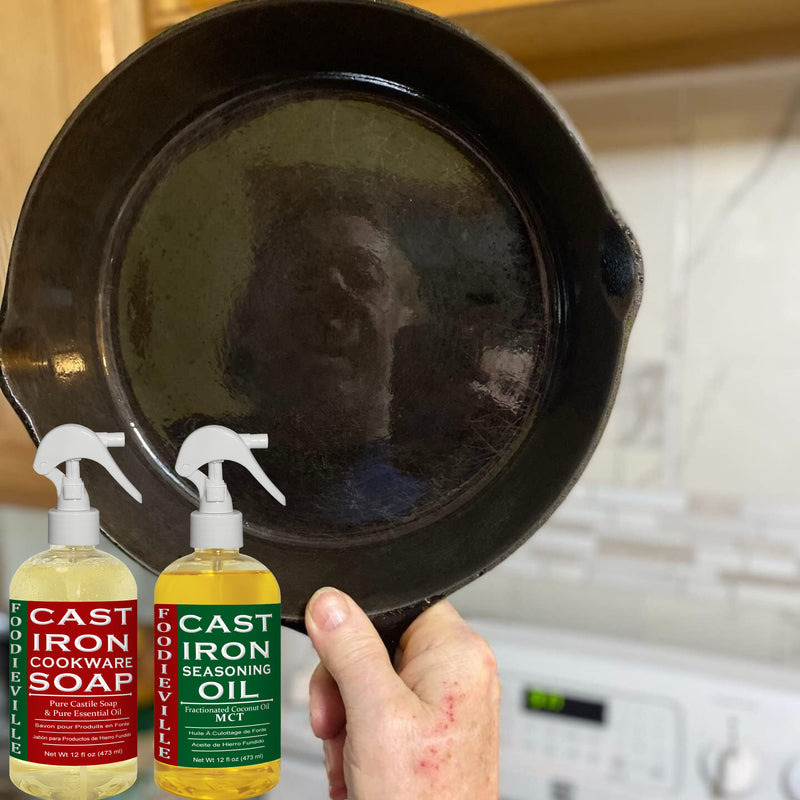 Cast Iron Oil by Foodieville for Seasoning Cast Iron Cookware.