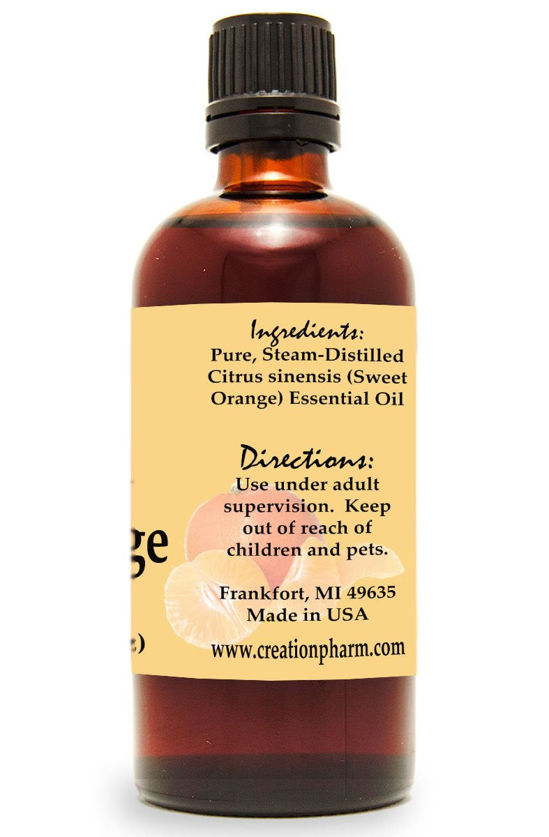 Sweet Orange Essential Oil 4 oz 100% Pure from Creation Pharm - Creation Pharm