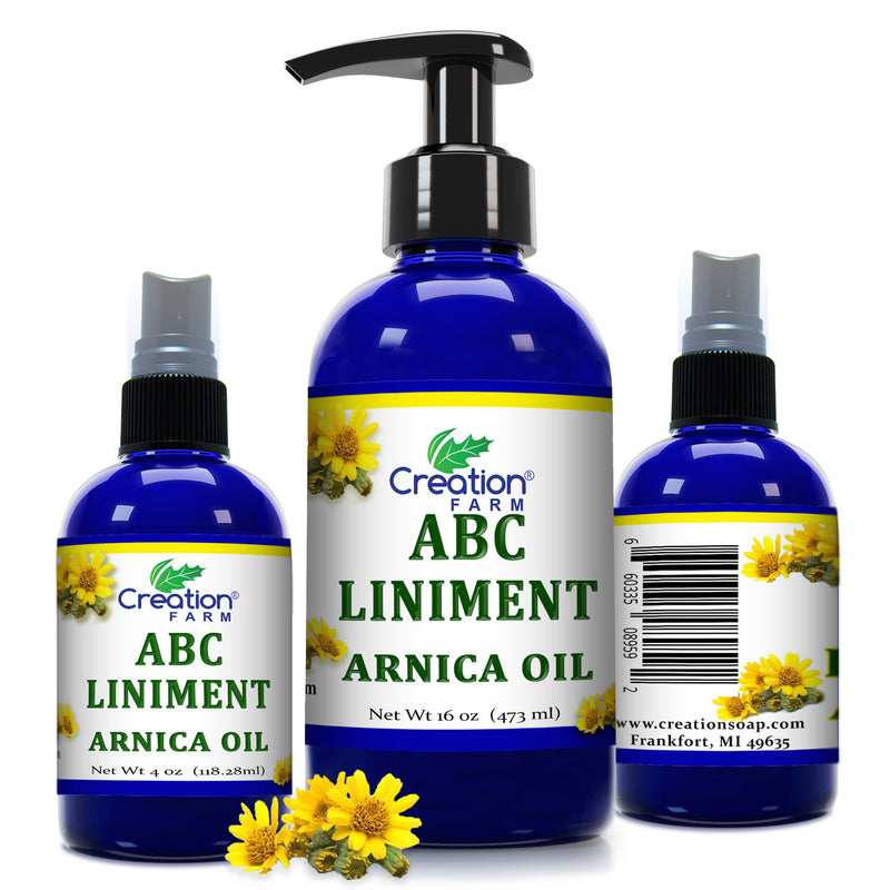 Arnica Liniment - 16 oz - Arnica Infusion and Essential Oil Blend - Relieving Body Massage Oil - Creation Pharm