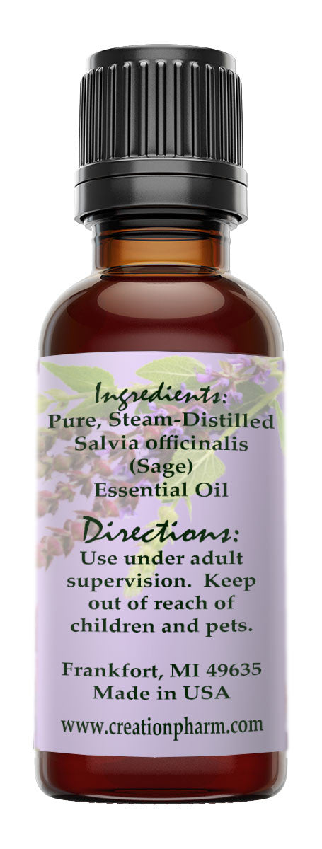 Sage Essential Oil 30ml (1oz) 100% Pure Essential Oil - Creation Pharm