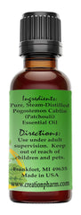 Patchouli Essential Oil | Home Office Size 2 oz |Diffuse Health Wellness | Creation Pharm 100% Pure - Creation Pharm